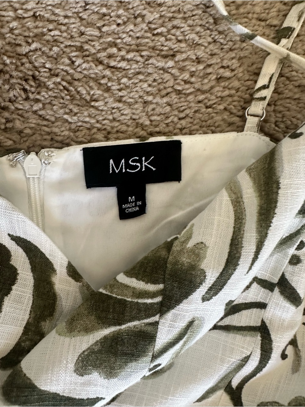 MSK Olive Green and Cream Floral Maxi Dress - Picture 6 of 6